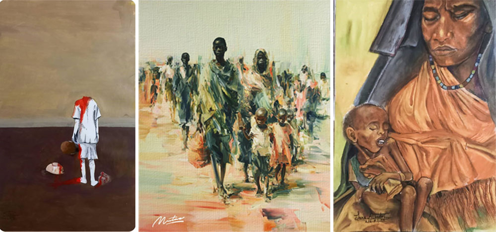 ``قلوبنا في فاشر السلطان``.. معرض تشكيلي افتراضي